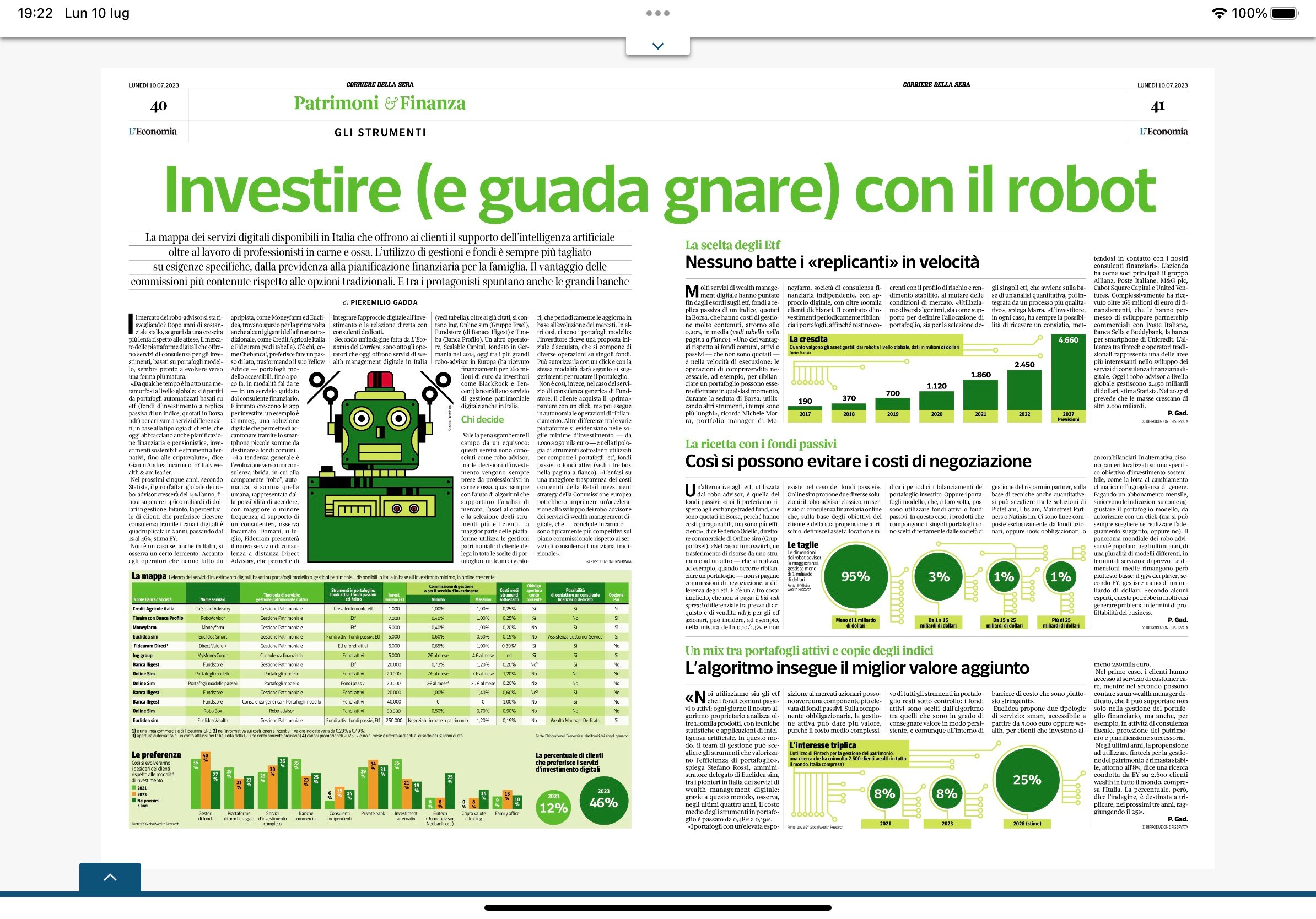 Corriere Economia - investire e guadagnare con il robot1